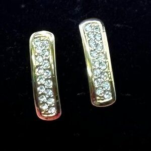 Swarovski Crystal Post Gold-Tone Earrings